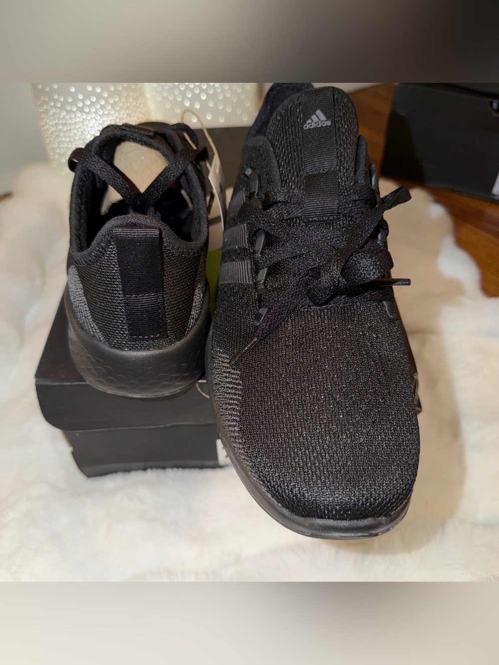 adidas Men's Black Knit Athletic Sneakers